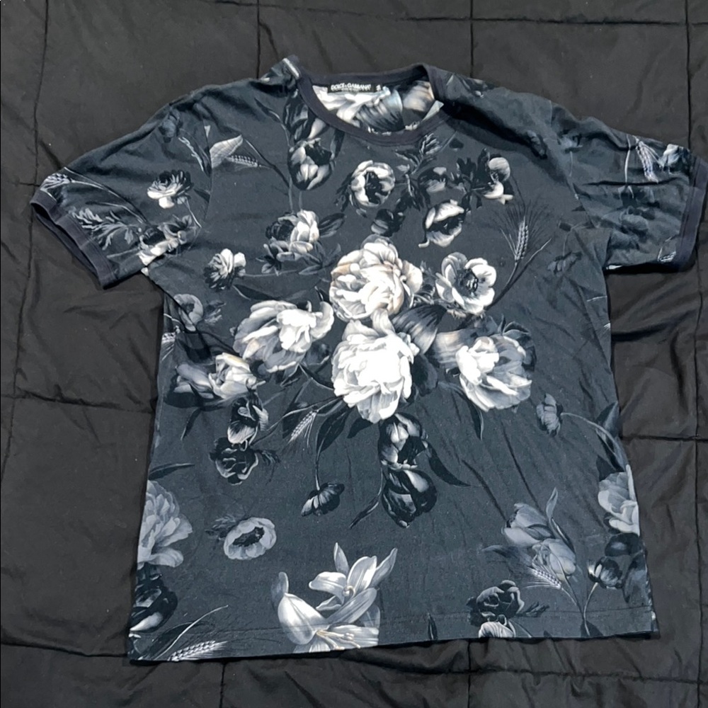 Dolce & Gabbana Black and Gray Short Sleeve Tee